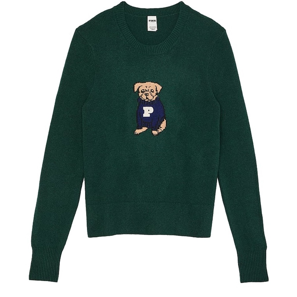 Victoria’s Secret Pink Dark Green Puppy Dog Sweater XS